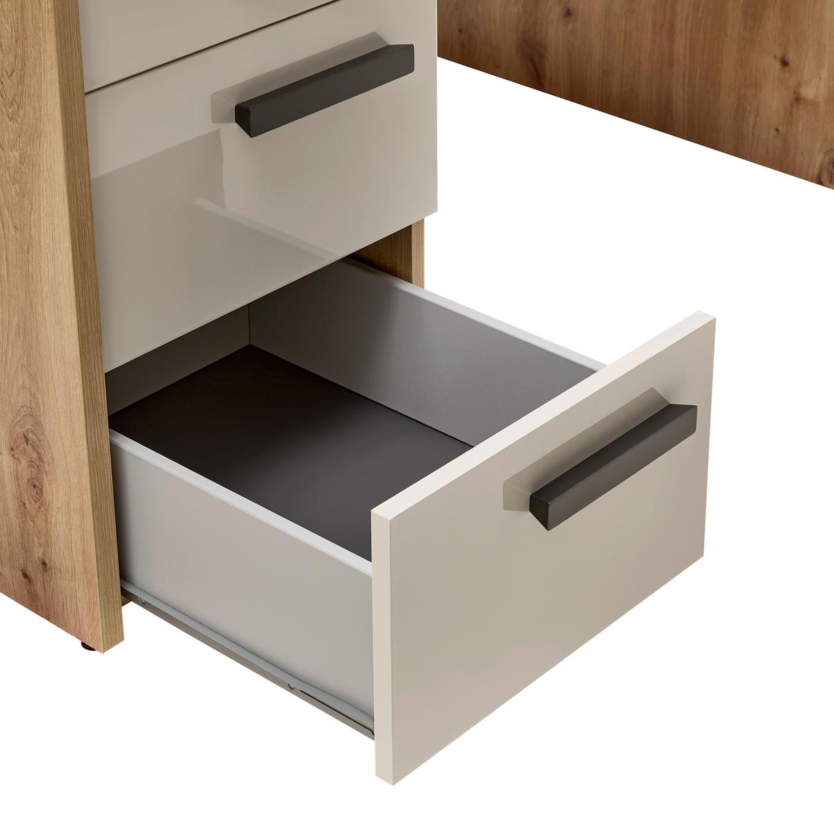 PÍSACÍ STÔL CASA MIA - kašmírová/antracitová, Konventionell, kov/kompozitné drevo (110cm)