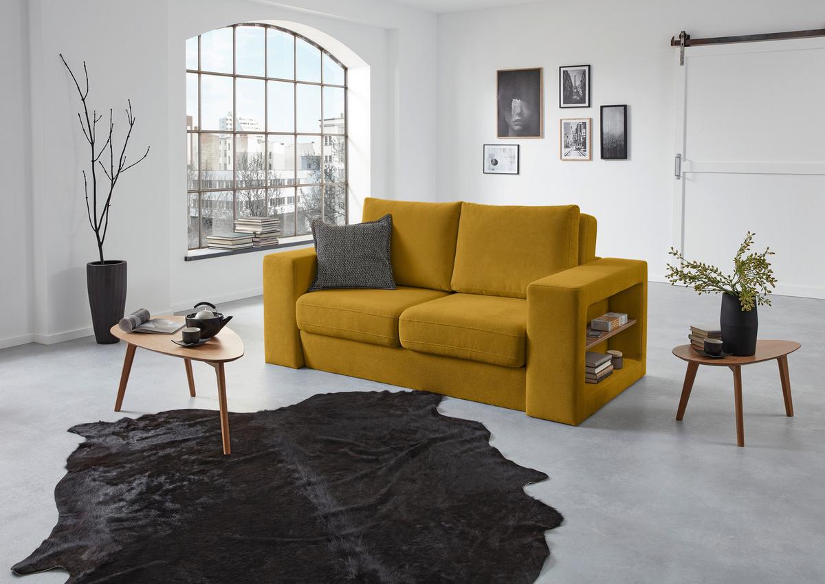3-Sitzer-Sofa Looks V-2 - Eichefarben/Gelb, Design, Textil (212/96/107cm) - LOOKS by W.Joop