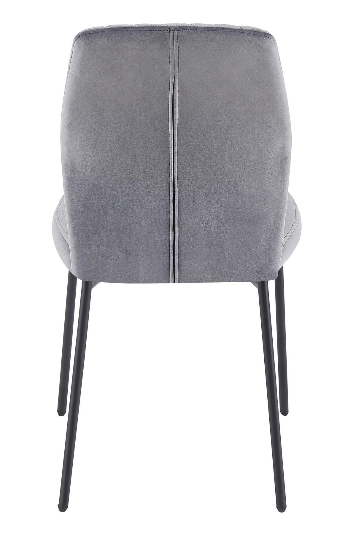 Stuhl-set Grau B: 46,5 Cm - Schwarz/Grau, MODERN, Textil/Metall (46,5/92/56,5cm) - Livetastic