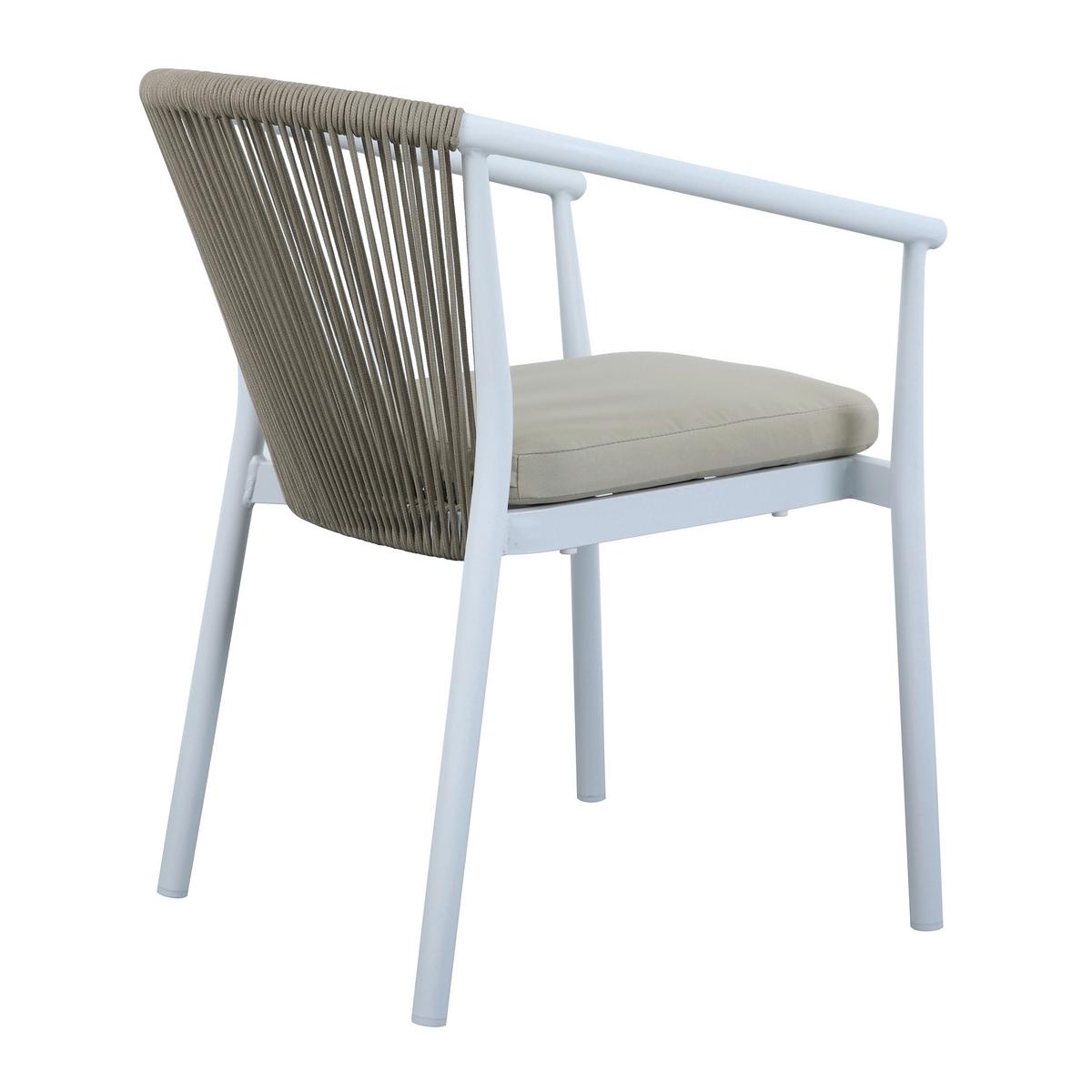 Gartenset Suvi 5tlg - Weiß/Teakfarben, MODERN, Metall (160/90/74cm) - Ambia Garden