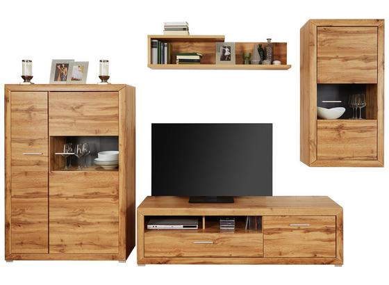 Wohnkombination Tizio 1 - Eichefarben/Alufarben, MODERN, Holzwerkstoff (307/206/50cm) Wohnkombination Tizio 1 - Eichefarben/Alufarben, MODERN, Holzwerkstoff (307/206/50cm)