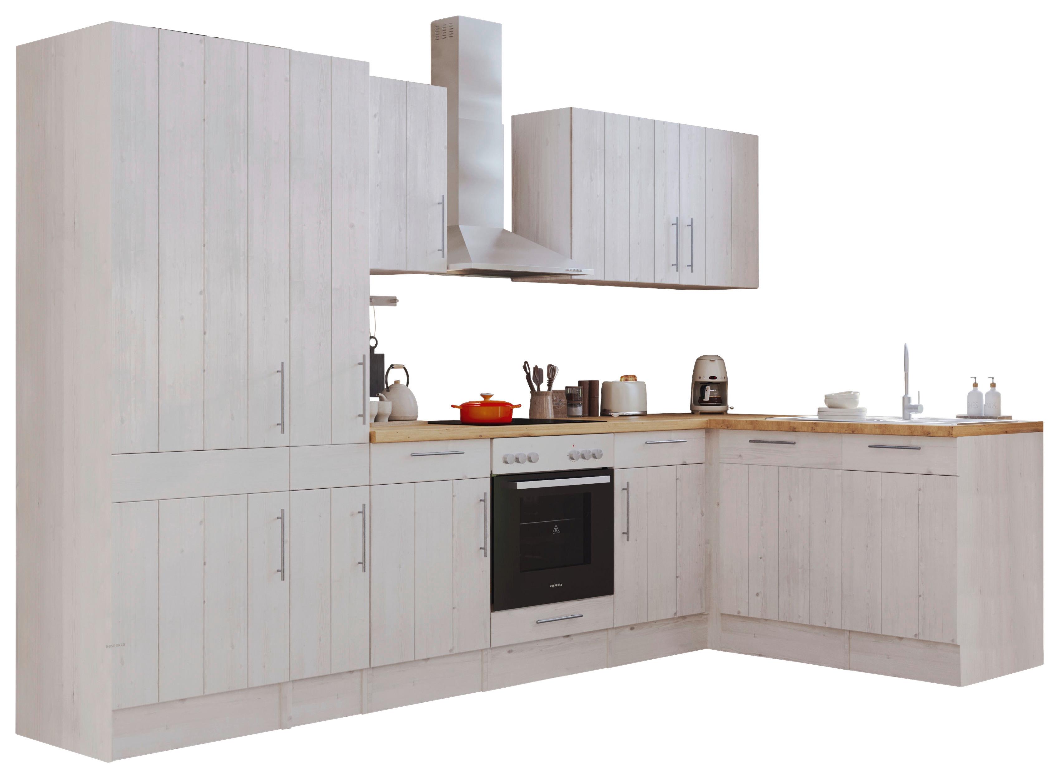 Eckküche Premium mit Geräten 310x172 cm Weiß Landhaus - Eichefarben/Weiß, ROMANTIK / LANDHAUS, Holzwerkstoff (310/172cm) - Respekta