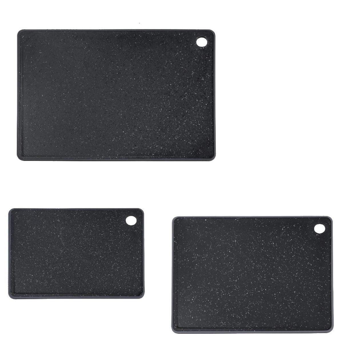 Schneidebrett-set Schwarz 3-Teilig - Schwarz, Basics, Kunststoff - Kesper