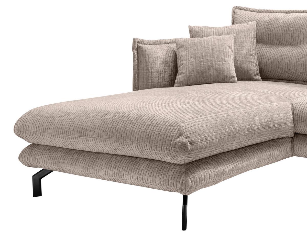Ecksofa Lava - Beige/Schwarz, Design, Textil (180/255cm) - Livetastic