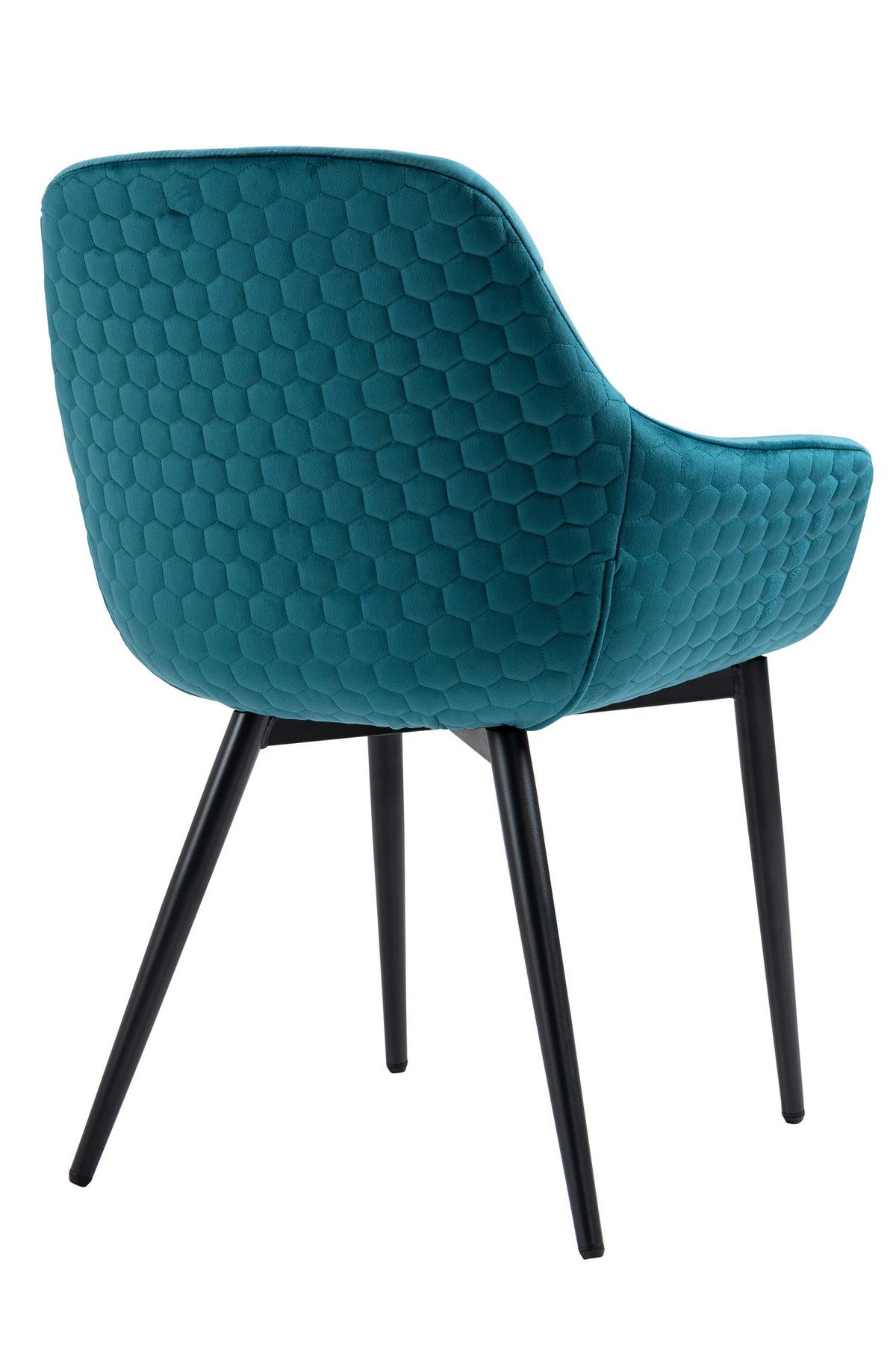 Armlehnstuhl Türkis B: 63 Cm - Türkis/Schwarz, MODERN, Textil/Metall (63/81,5/61cm) - Livetastic