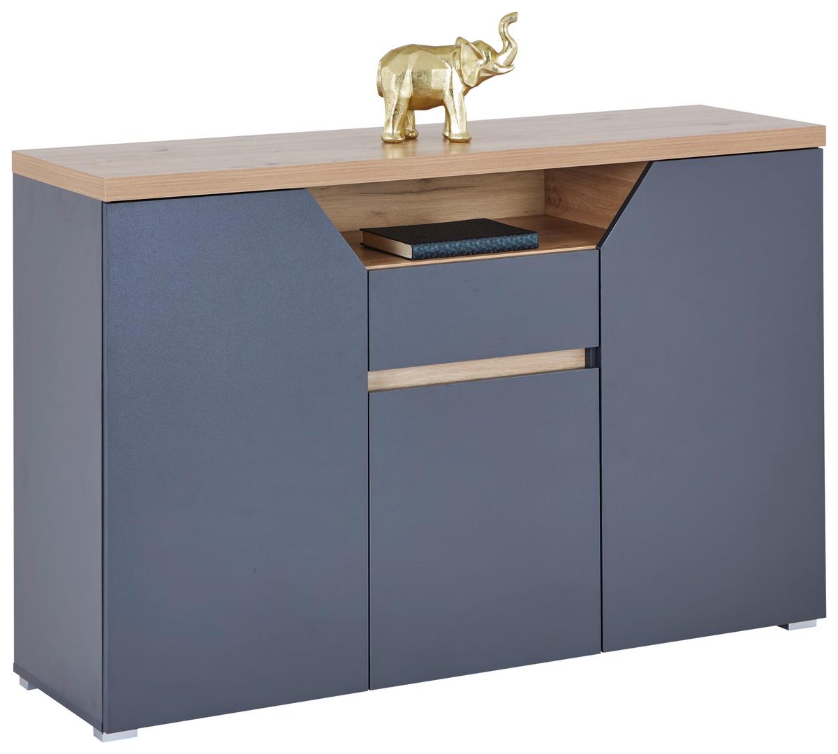 Kommode B: 136,4 Cm Anthrazit - Anthrazit/Schwarz, MODERN, Holzwerkstoff (136,4/91,6/40cm)