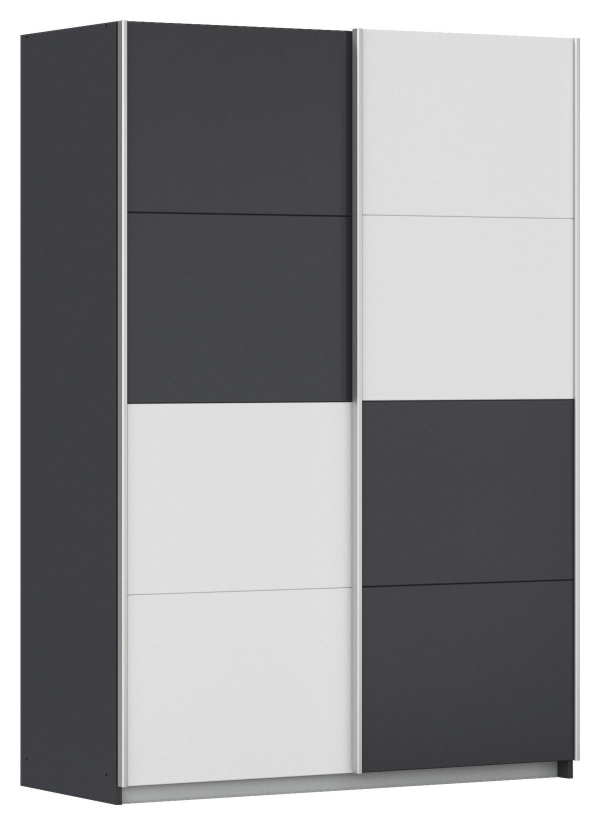 Schwebetürenschrank Subito - Graphitfarben/Weiß, MODERN, Holzwerkstoff (136/197/61cm) - Rauch Möbel