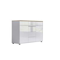 Kommode Mailand Typ 11 - Weiß Hochglanz/Schwarz, MODERN, Holzwerkstoff (105,5/73/33cm) - MID.YOU