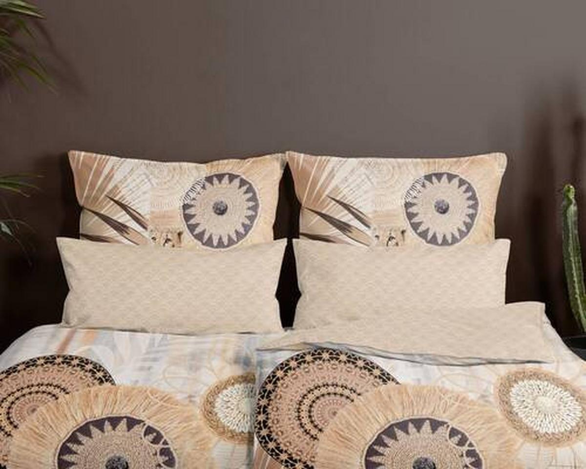 Bettwäsche Reani Braun Taupe Beige 155x220 cm - Taupe/Beige, Design, Textil (155/220cm)