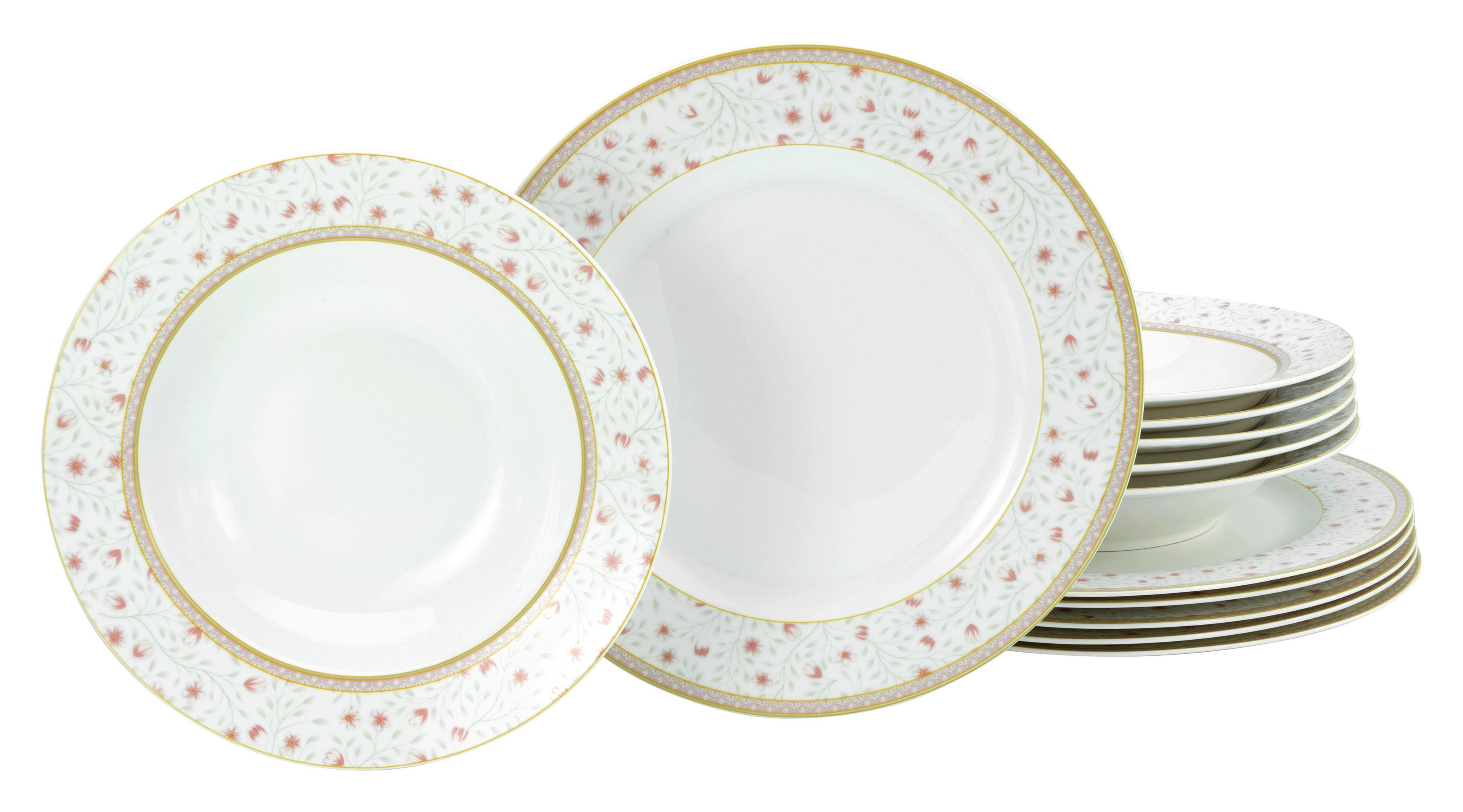 Jedálenský servis EMILIA, 12-dielny - perleťová, Trend, keramika - Creatable