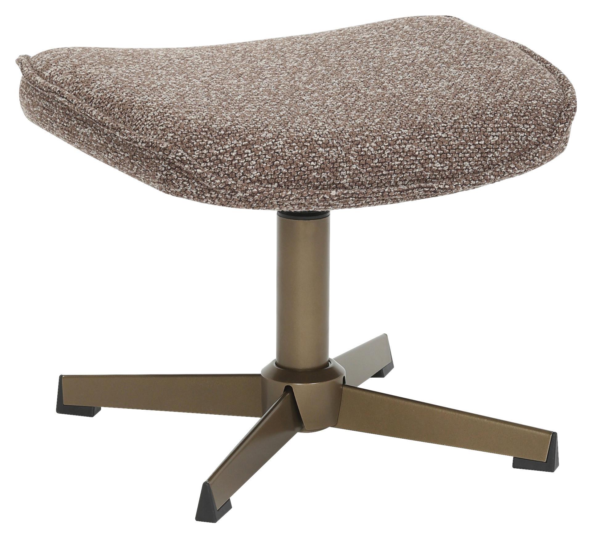 Taburet ALBA, hnědá tkanina, max. do 120 kg - bronzová/hnědá, Moderní, kov/textil (46/36/36cm) - Mömax