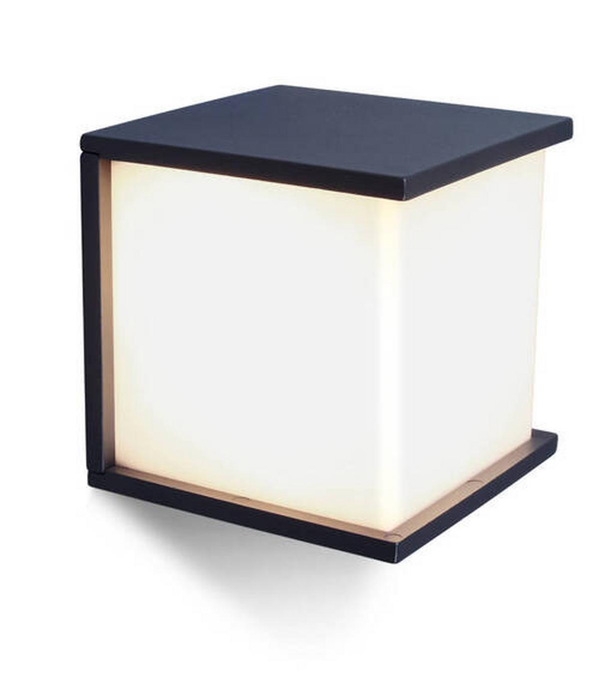 Außenwandleuchte Box Cube 60w Kunststoff Metall, Wandmontage - Anthrazit/Weiß, Design, Kunststoff/Metall (16,50/16,50/17,10cm)