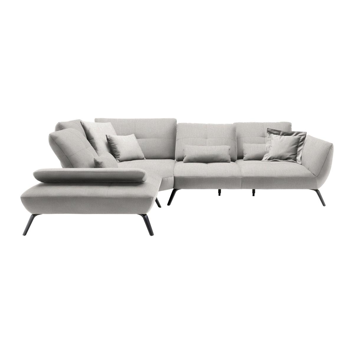 Rohová sedačka TRENDY, levá, béžová - černá/béžová, Moderní, kov/kompozitní dřevo (250/93/310cm) - Premium Living