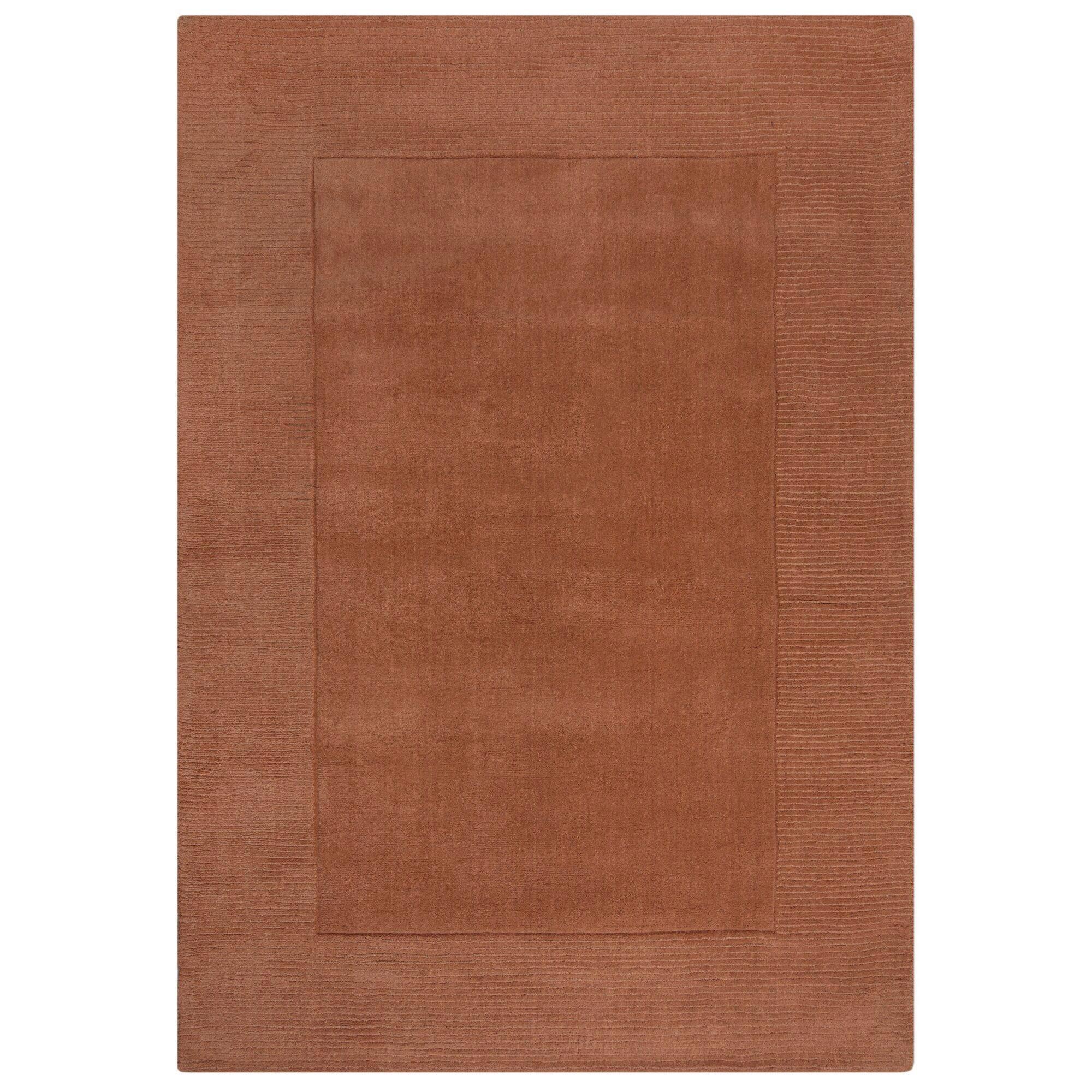 Handwebteppich Woll Bordüre Orange 120x170 - Orange, Basics, Textil (120/170cm)