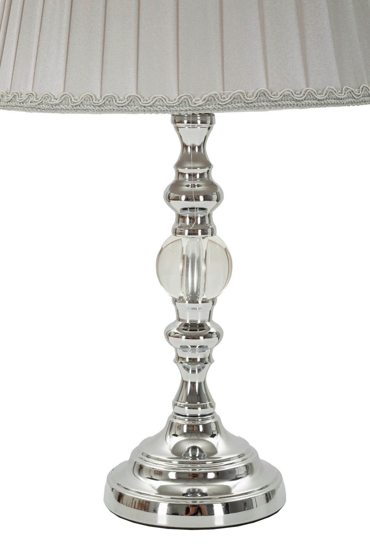 Tischleuchte Tilly Silberfarben B: 25 cm - Silberfarben, Basics, Glas/Textil (25/46/25cm)