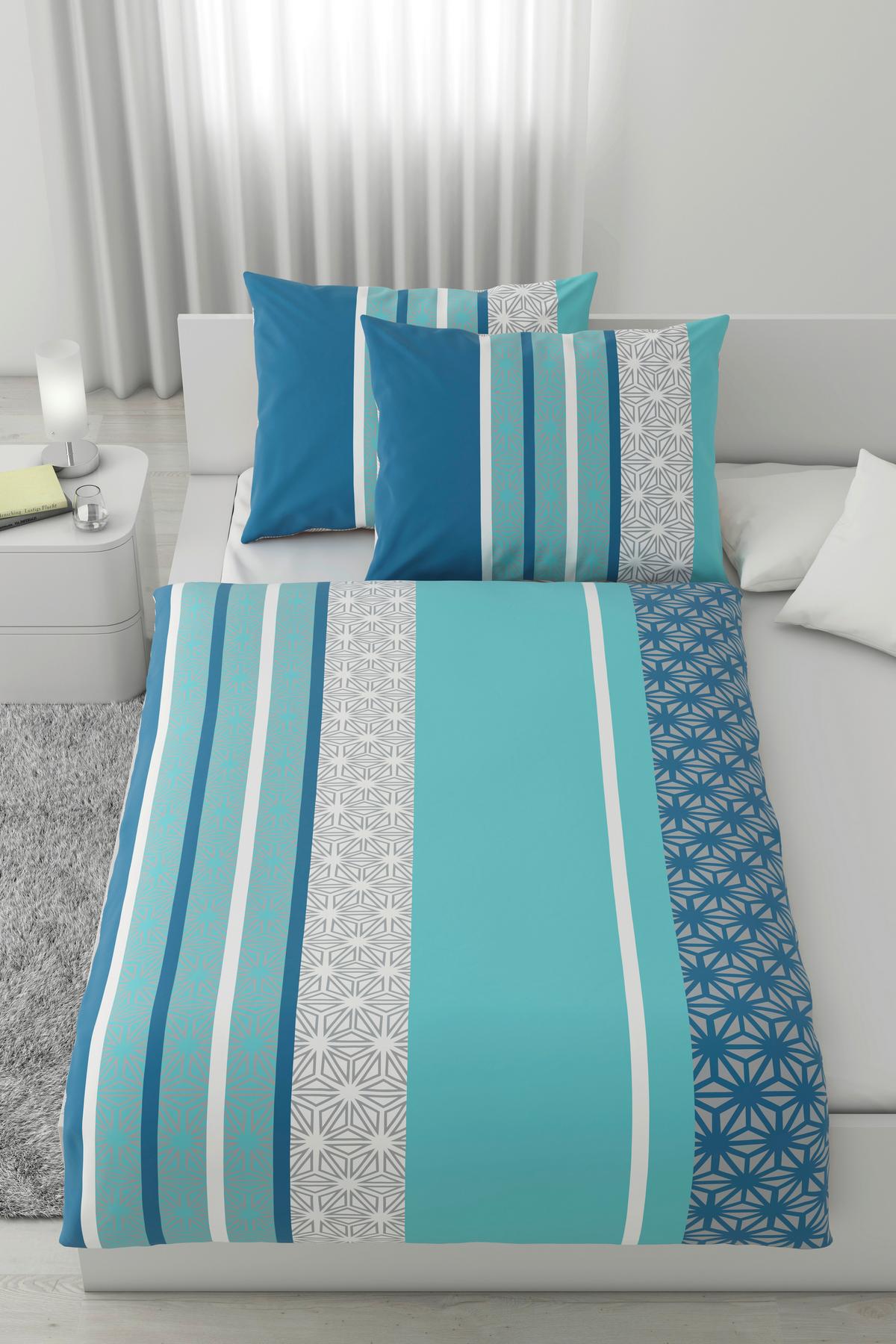 Posteľná bielizeň Sara, 2x70/90 200/220cm - tyrkysová, textil (200/220cm) - Based