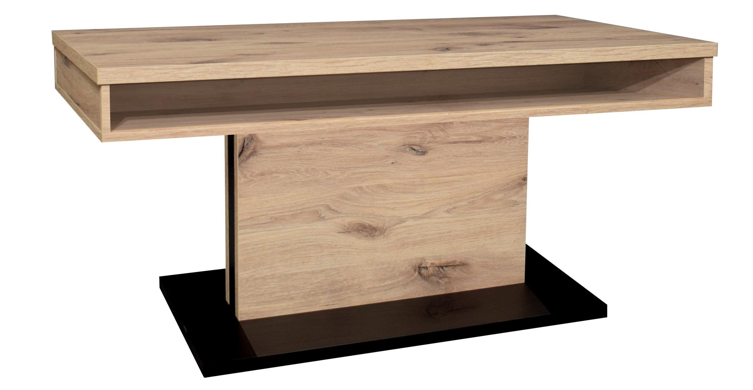 Couchtisch Lift Eichefarben/schwarz B: 110 Cm - Eichefarben/Schwarz, Design, Holzwerkstoff/Metall (110/58-77/60cm) - MID.YOU