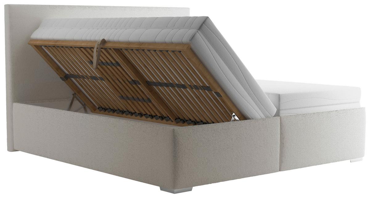 ČALOUNĚNÁ POSTEL STELA - barvy stříbra/béžová, Moderní, dřevo/kompozitní dřevo (180/200cm)