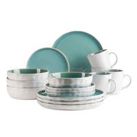 Kombiservice Elea 16-Teilig Steinzeug, Hellgrün, 4 Pers. - Hellgrün, Basics, Keramik - Mäser