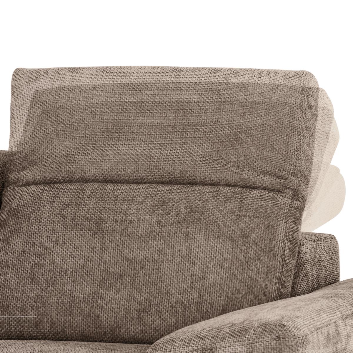 Ecksofa Royce - Schlammfarben/Schwarz, MODERN, Textil (194/283cm)