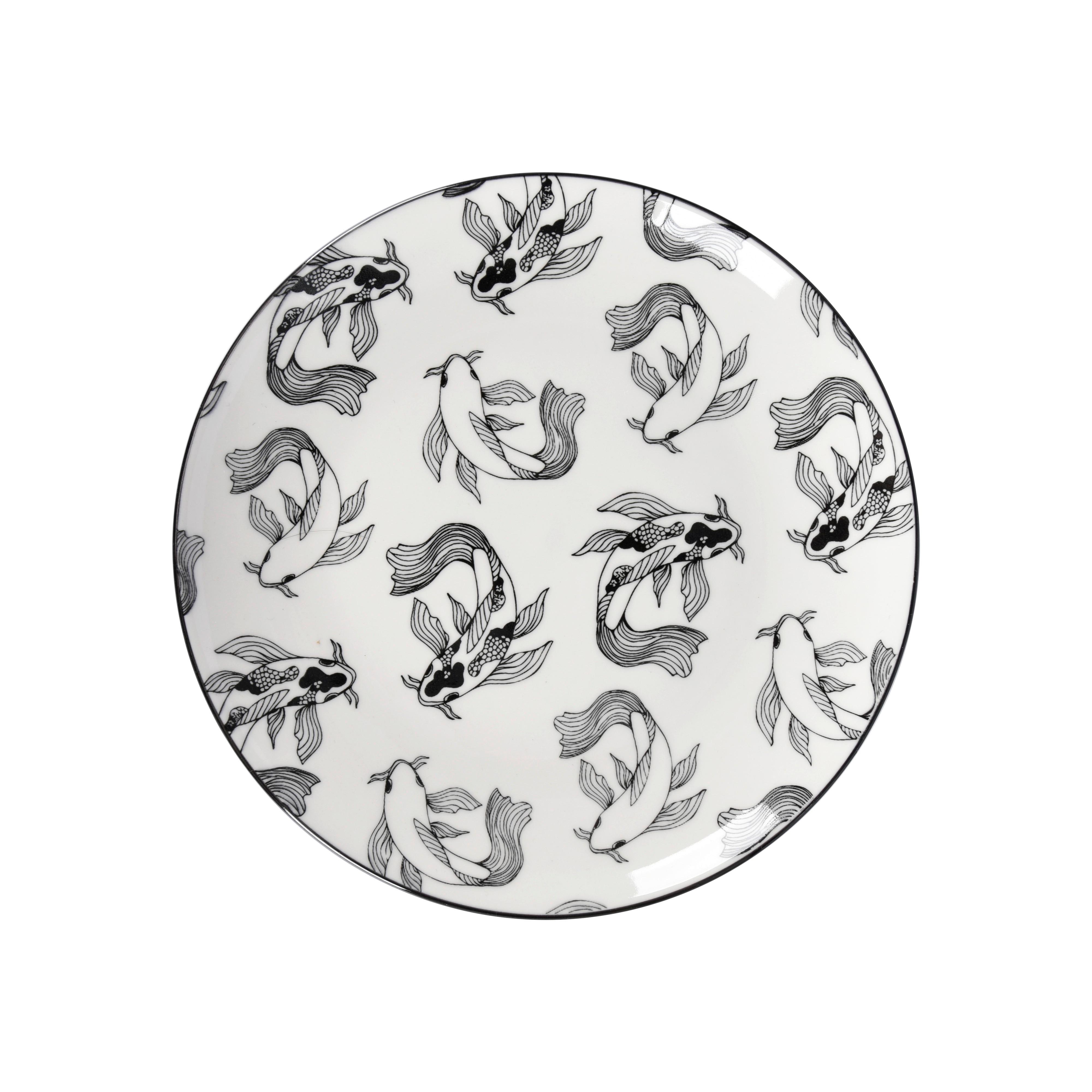 Dezertný tanier Shiva, Ø: 20,4cm - čierna/biela, Lifestyle, keramika (20,4/2,5cm) - Mömax