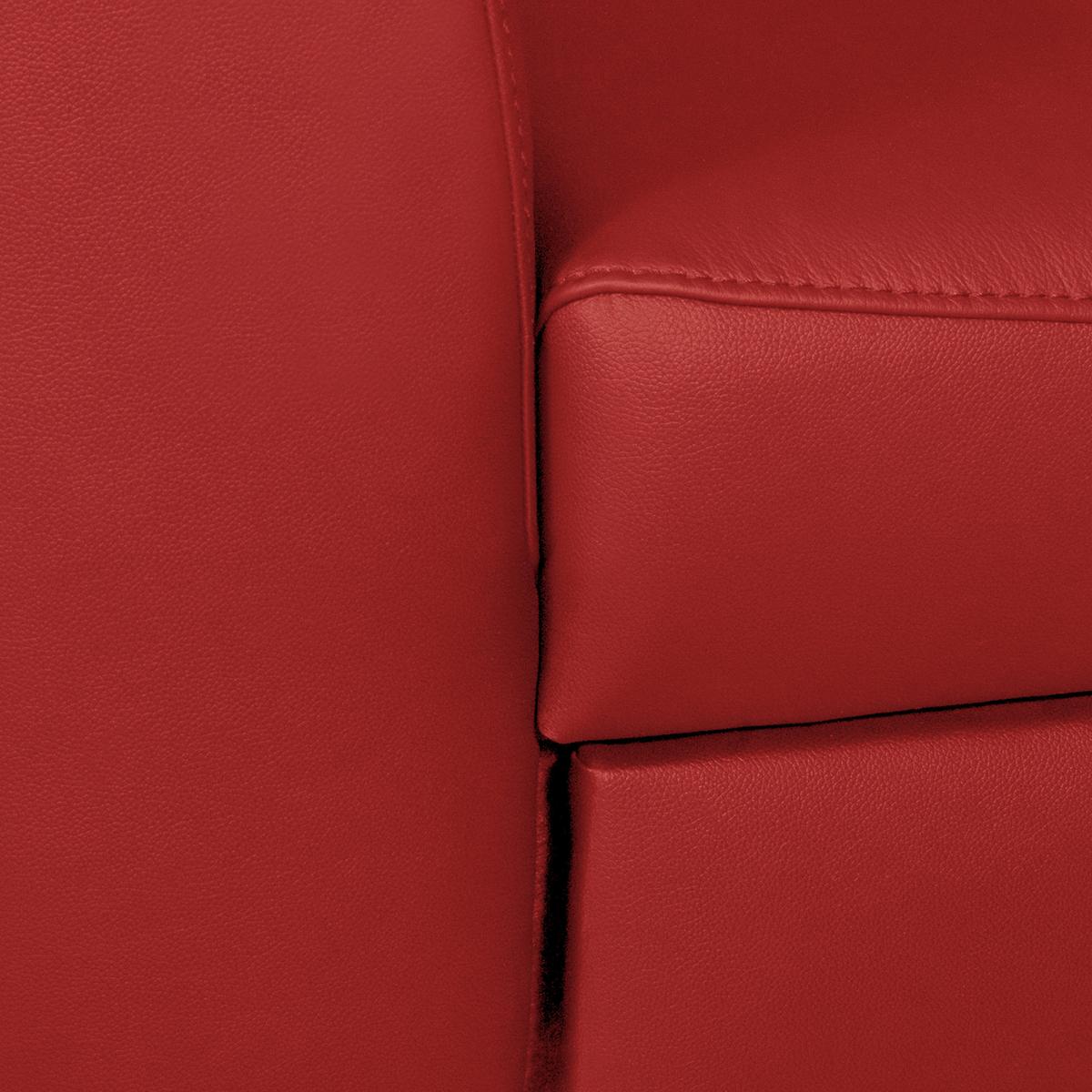 Ecksofa Santos Rot S: 241 cm - Chromfarben/Rot, Design, Leder/Textil (241/168cm) - Livetastic