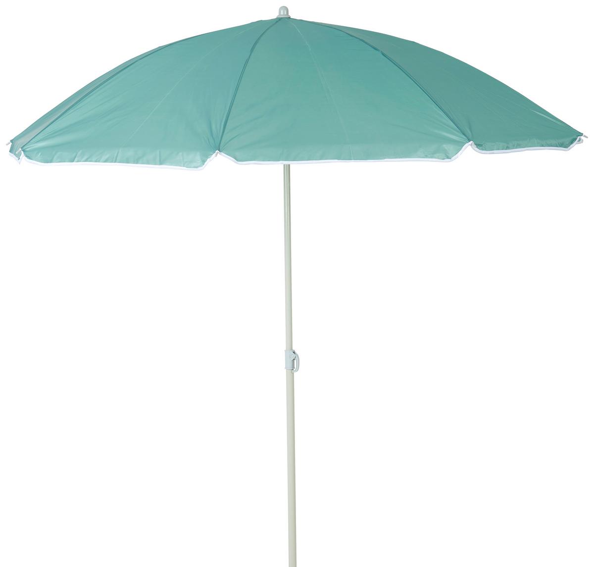 Sonnenschirm Sophie II Dh: 180x190 cm Grün - Türkis/Anthrazit, KONVENTIONELL, Textil/Metall (180/190cm) - Ondega