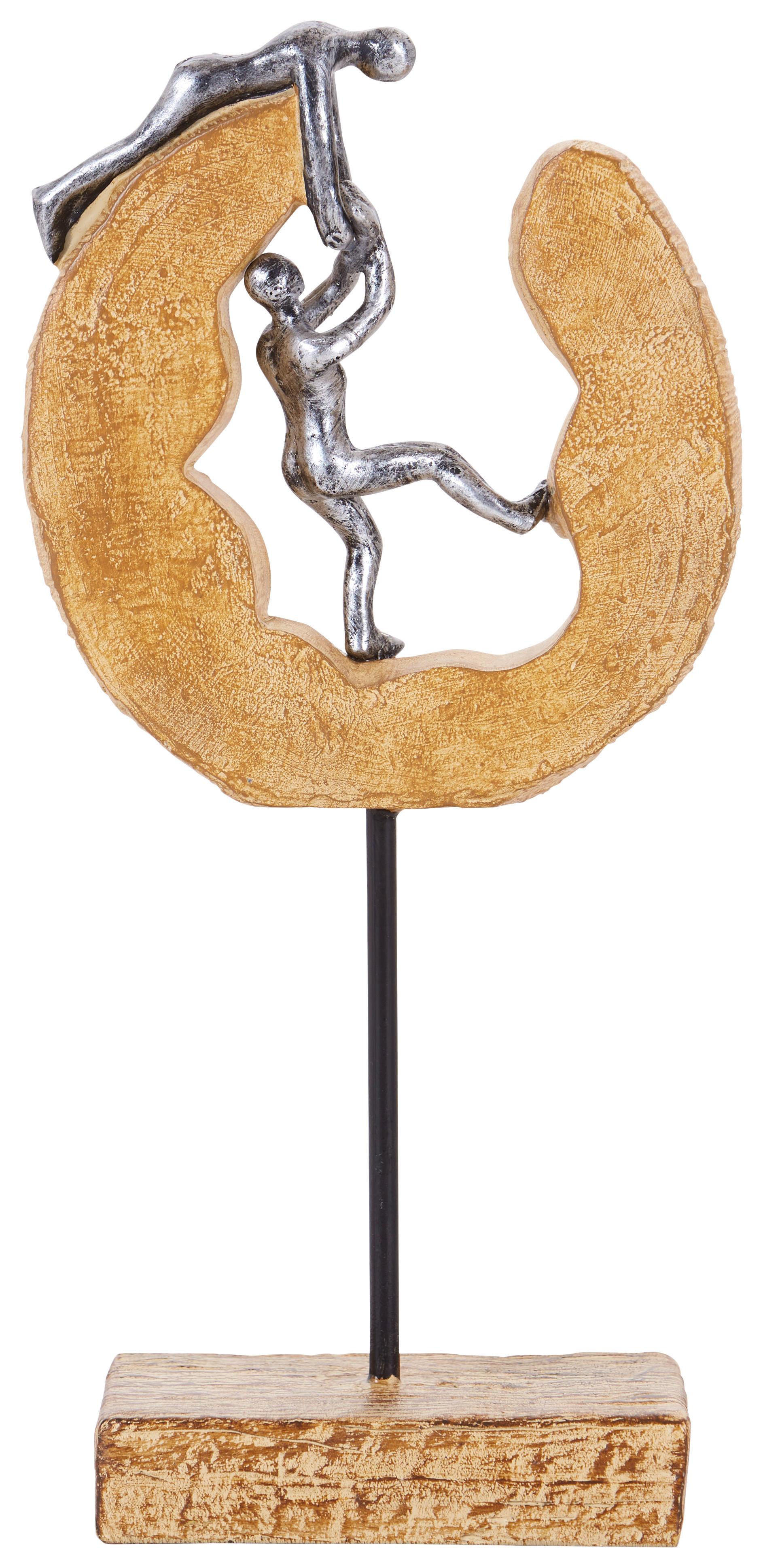 Szobor Hadar - natúr színű/fekete, Modern, természetes anyagok/fém (14/7,5/29,3cm) - Luca Bessoni