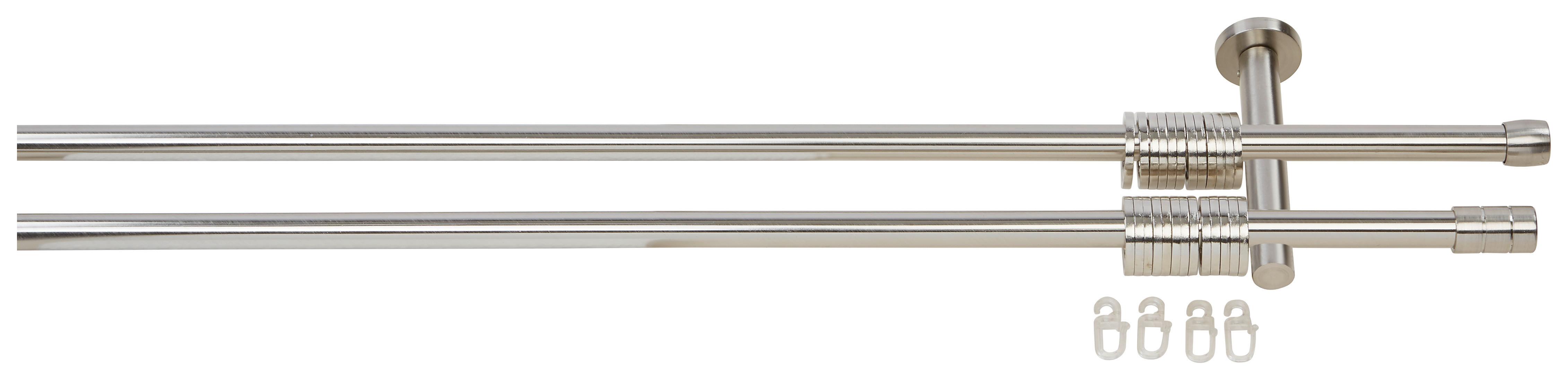 Rundstangengarnitur 2-lfg Mia Edelstahlfarben L: 240 Cm - Edelstahlfarben, KONVENTIONELL, Metall (240cm) - Ondega