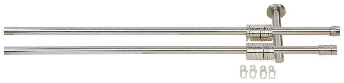 Rundstangengarnitur 2-Lfg Mia Edelstahlfarben L: 240 cm - Edelstahlfarben, KONVENTIONELL, Metall (240cm) - Ondega