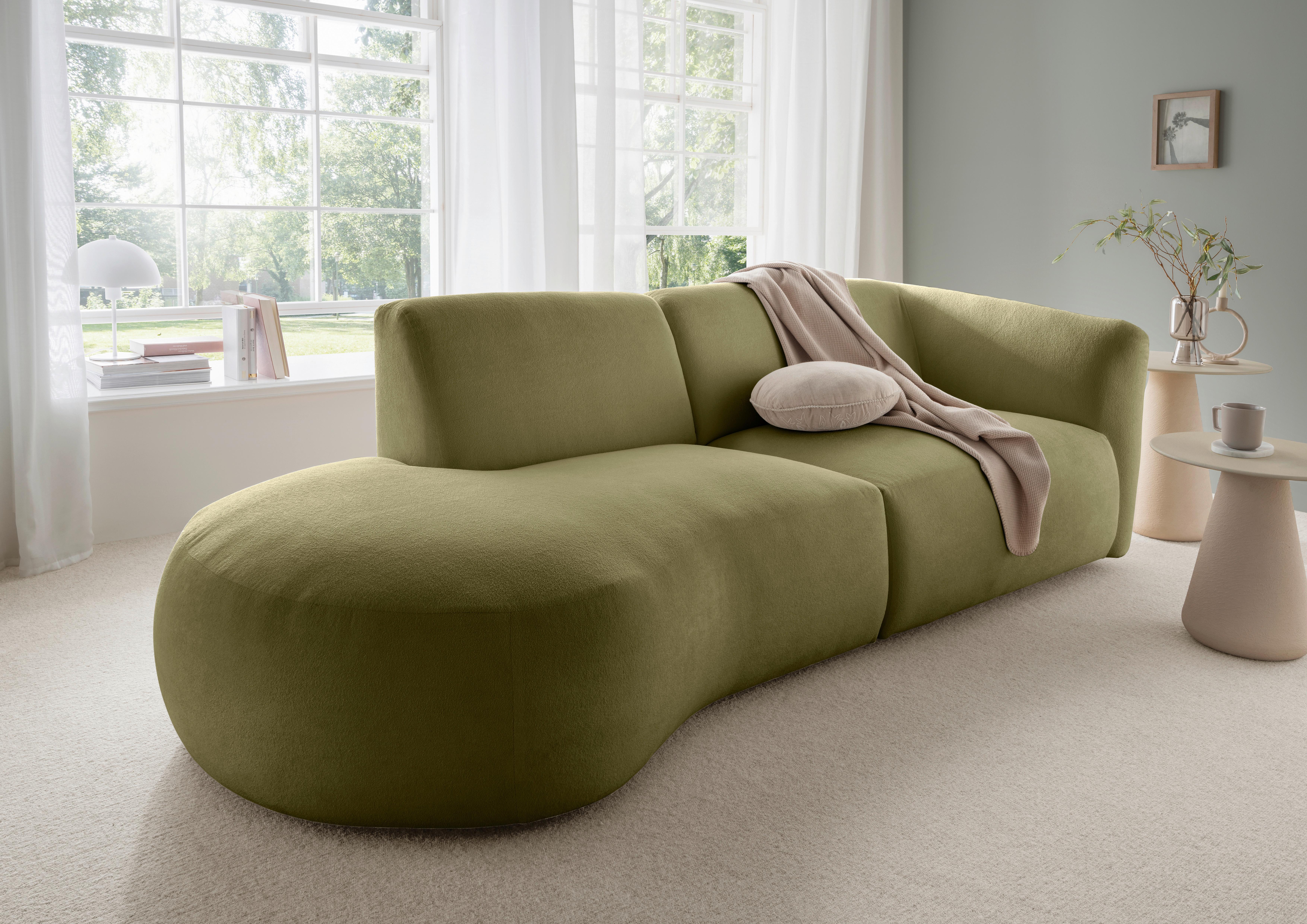 Ecksofa Jesi, Grün S: 238x107 Cm - Schwarz/Grün, MODERN, Textil (238/107cm) - Livetastic