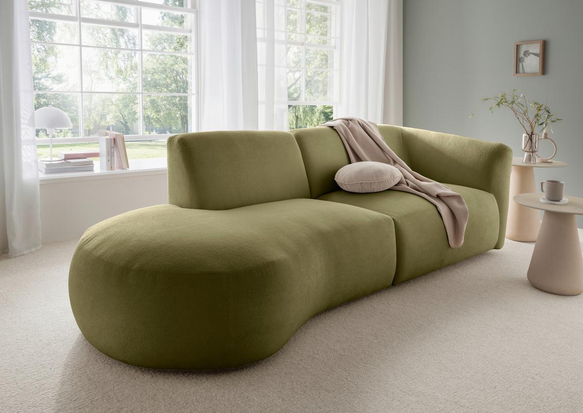 Ecksofa Jesi, Grün S: 238x107 Cm - Schwarz/Grün, MODERN, Textil (238/107cm) - Livetastic