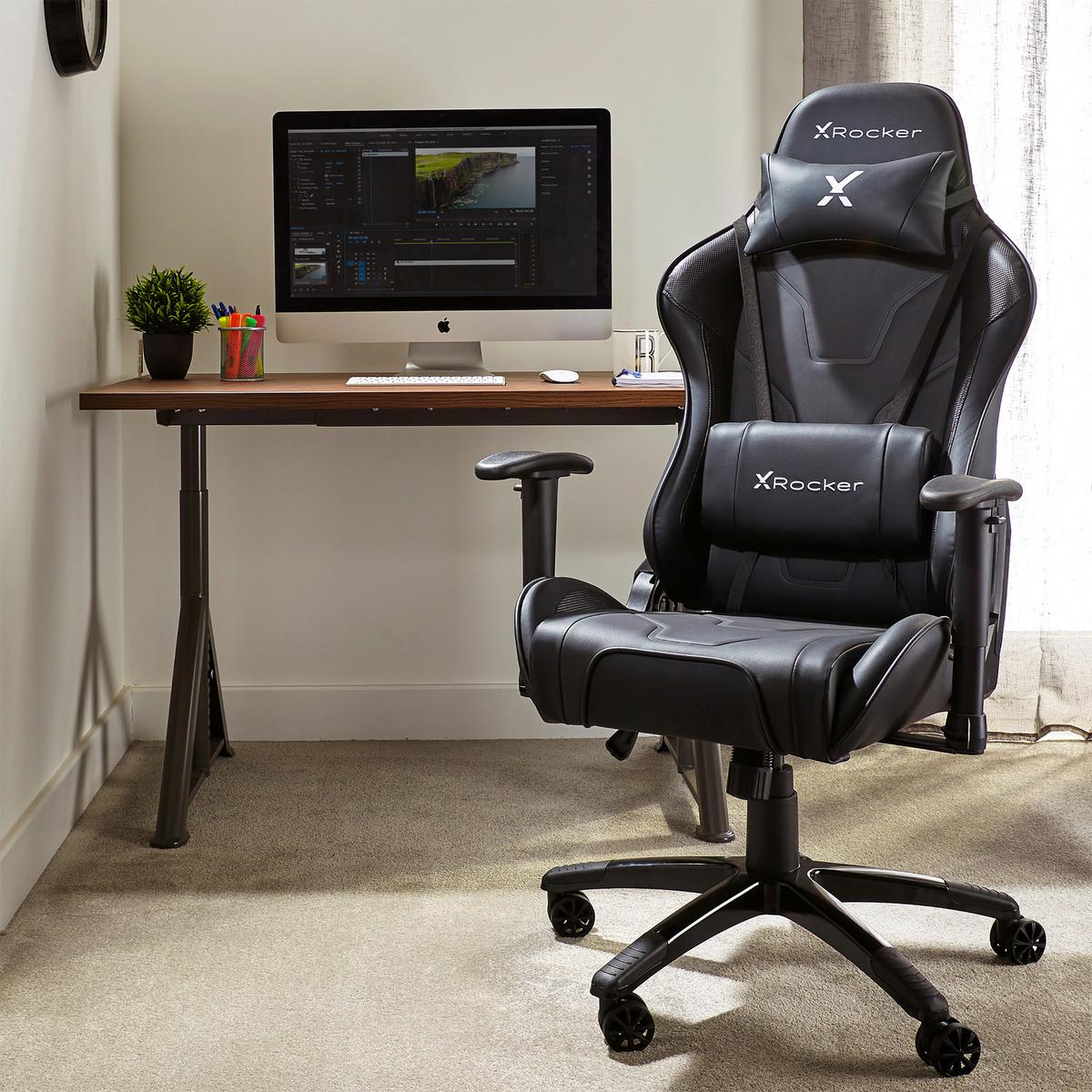 Gamingstuhl Agility Esports - Schwarz, MODERN, Kunststoff/Textil (59,9/122/66cm) - X Rocker