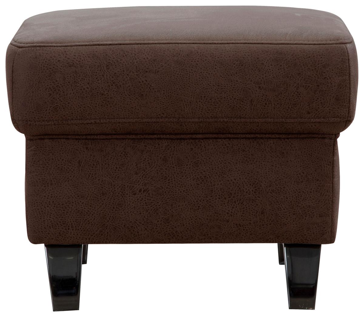 Hocker Arngast cognac, 58x48x58 cm - Cognac/Schwarz, KONVENTIONELL, Textil (58/48/58cm) - Sit & More