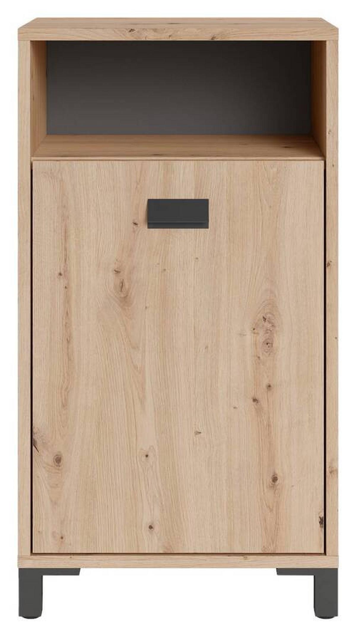 Unterschrank Wellness B: 42 cm Artisan Eiche Dekor - Anthrazit/Schwarz, MODERN, Holzwerkstoff (42/77,5/31cm) - MID.YOU