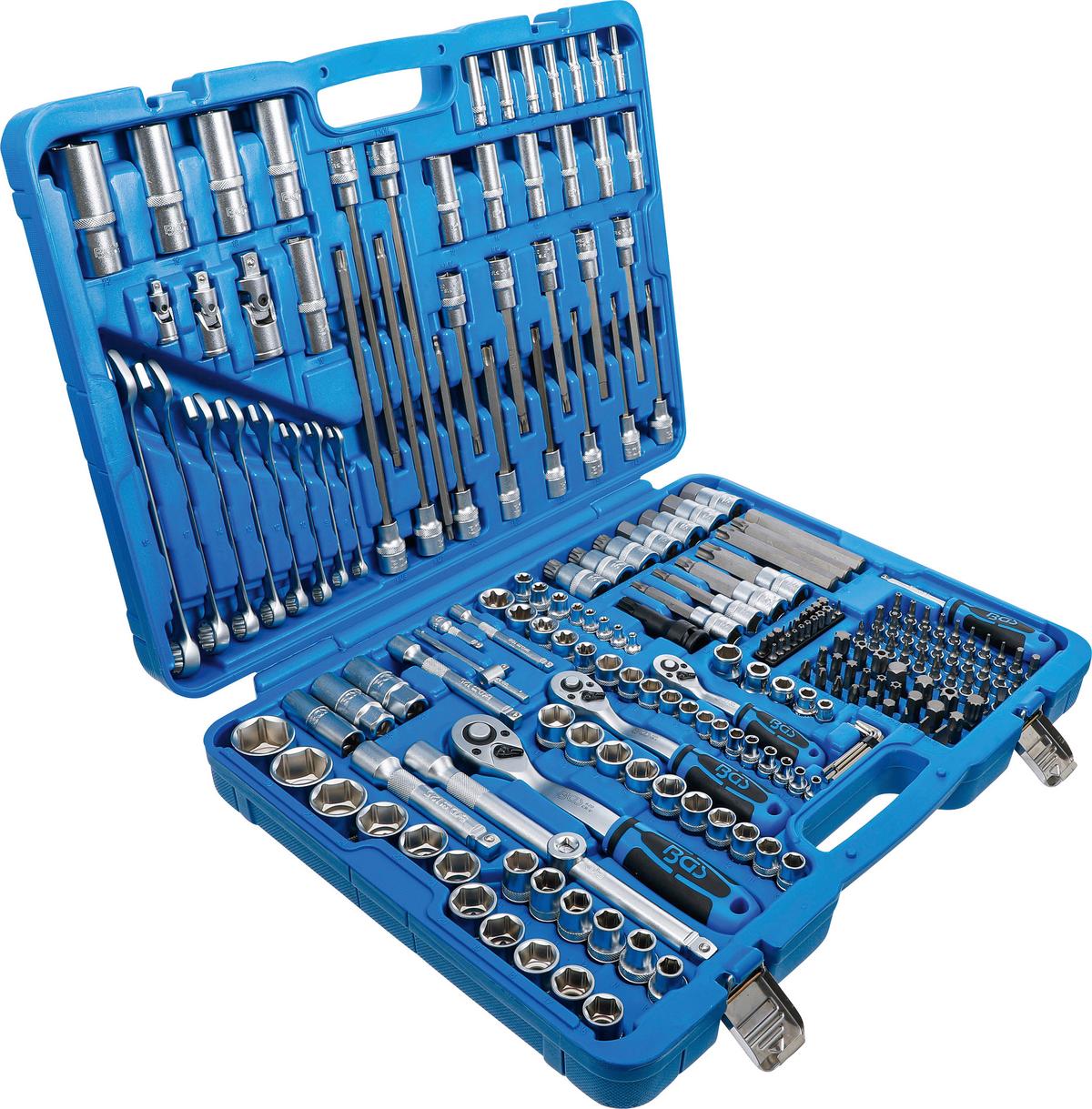 Steckschlüssel-Satz-Sechskant Blau/Silberfarben B: 45 cm - Blau/Silberfarben, Basics (66/45/12cm)