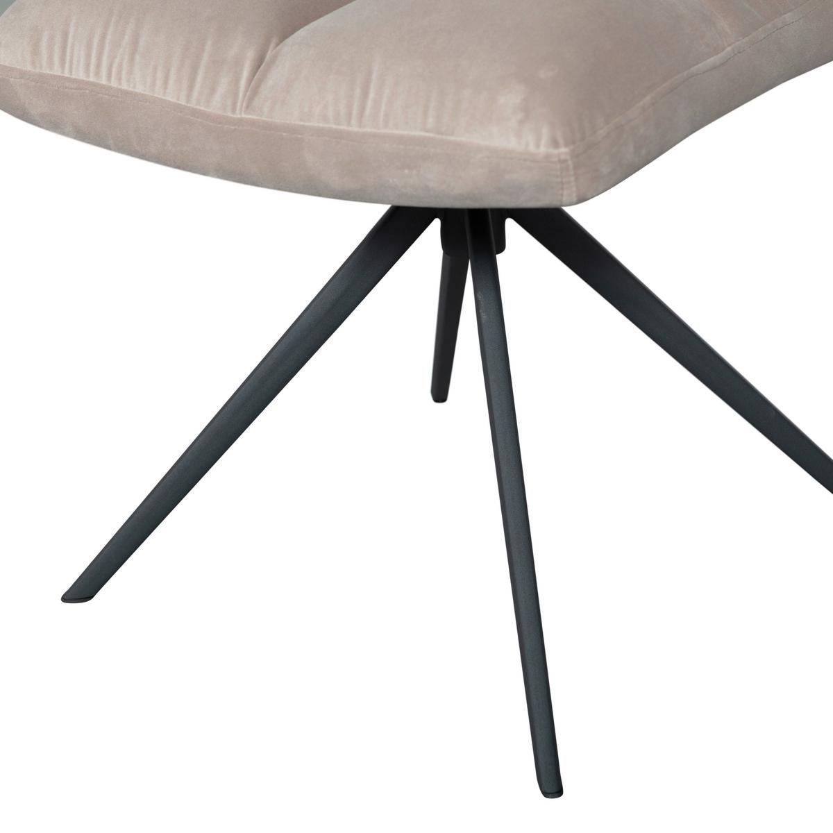 Stuhl Vinny Sandfarben B: 48 Cm - Sandfarben/Schwarz, Design, Textil/Metall (48/80/45cm) - Livetastic