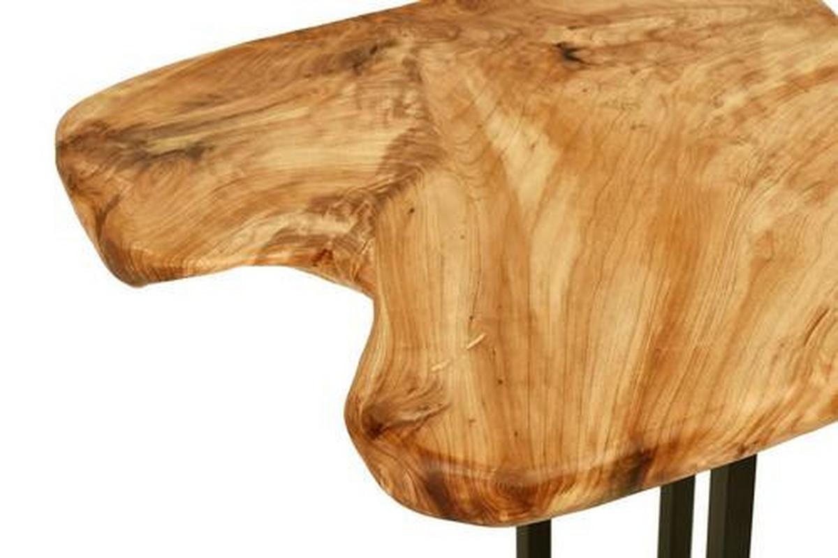 Beistelltisch Woody, Hellbraun/Schwarz - Hellbraun/Schwarz, Basics, Holz/Metall (40/45/61cm) - Kayoom