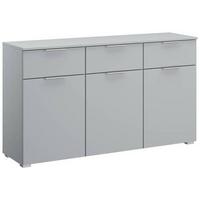 Kommode Mit Soft-Close B: 140 cm Alabama, Seidengrau - Hellgrau/Alufarben, MODERN, Holzwerkstoff (140/81/42cm)