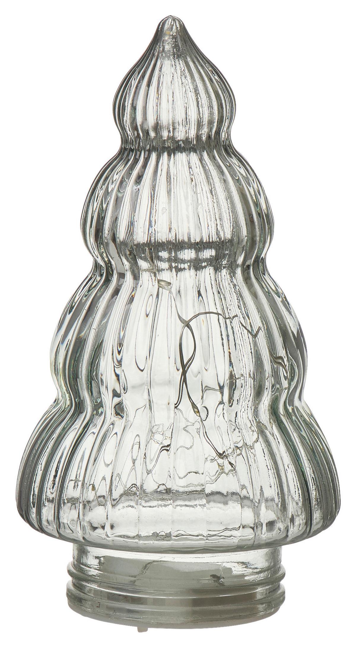 LED Dekorační stromek LEONIE -PAZ- - modrošedá, plast/sklo (9,8/18cm) - Mömax