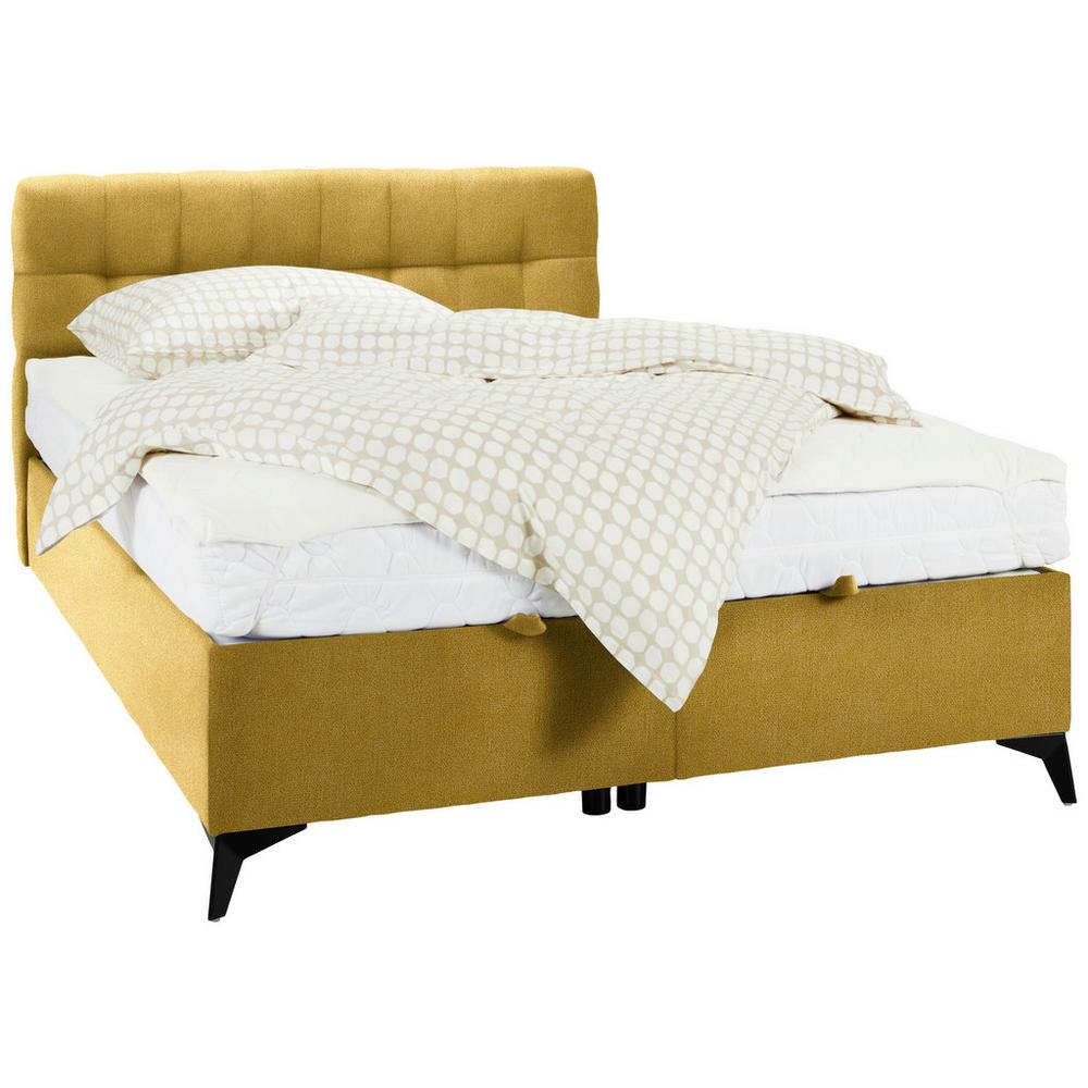 Kontinentálna posteľ Magic, 140x200cm,žltá