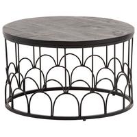 Konferenčný stolík mangové drevo - čierna, Design, kov/drevo (60/36/60cm) - MID.YOU