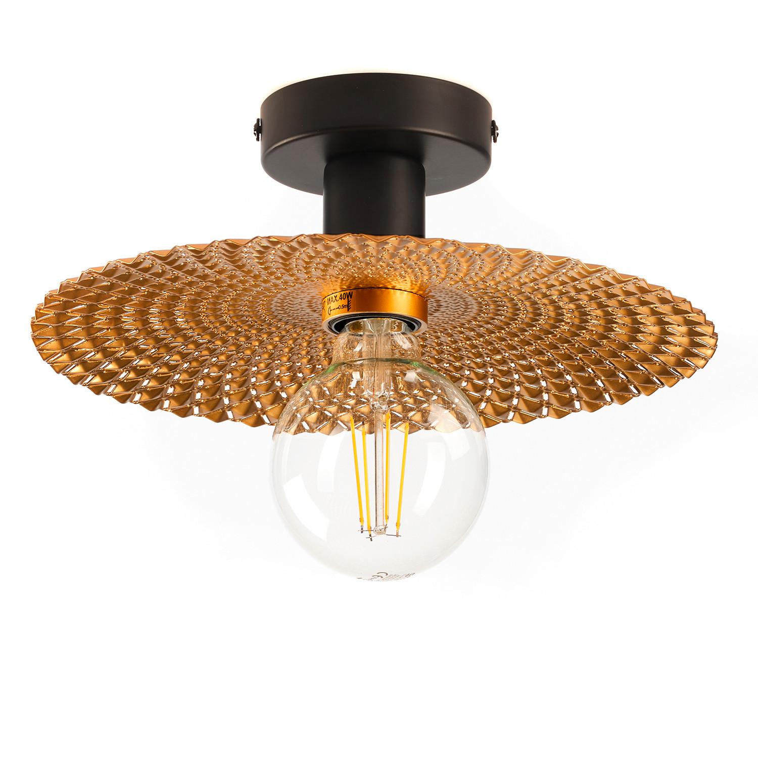 Deckenleuchte 5027/Plp - Goldfarben/Schwarz, Natur, Metall (28/20cm)