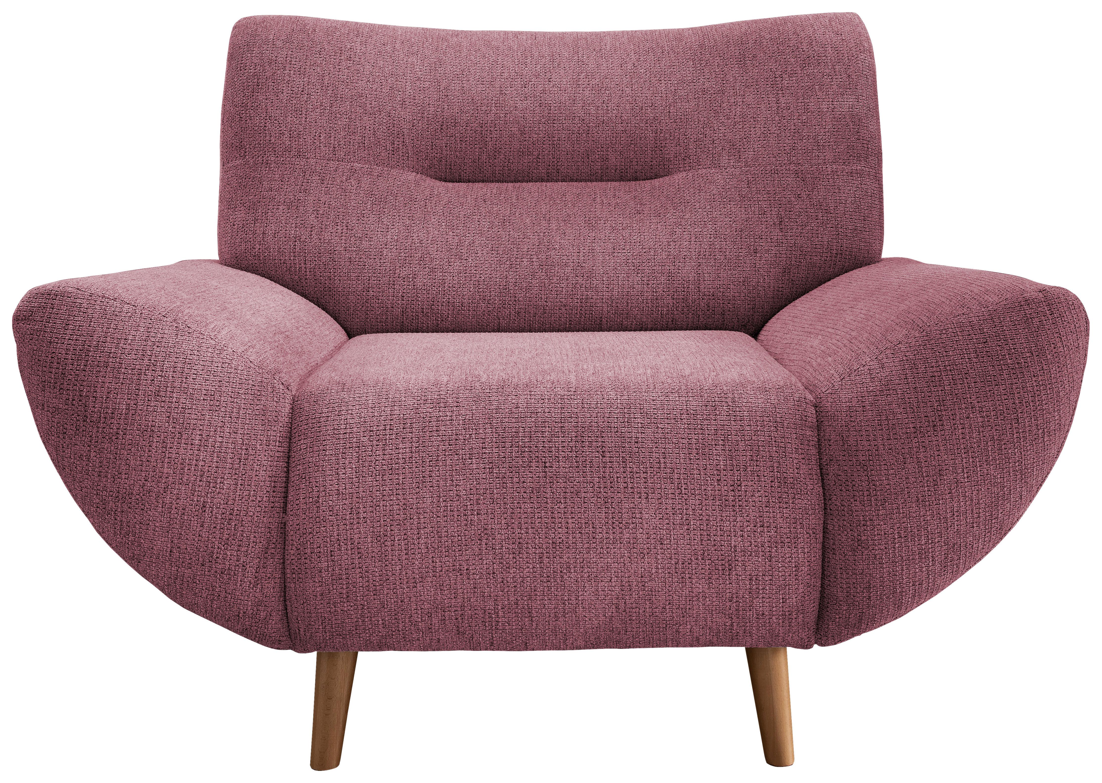 Sessel Drago Brombeere B/H/T: 111/81/90 cm - Wildeiche/Brombeere, MODERN, Holz/Textil (111/81/90cm) - MID.YOU
