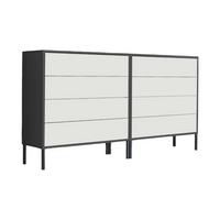 Sideboard Mailand1b:158cm Anthrazit/weiß - Anthrazit/Weiß, MODERN, Holzwerkstoff (158/86/33cm) - MID.YOU