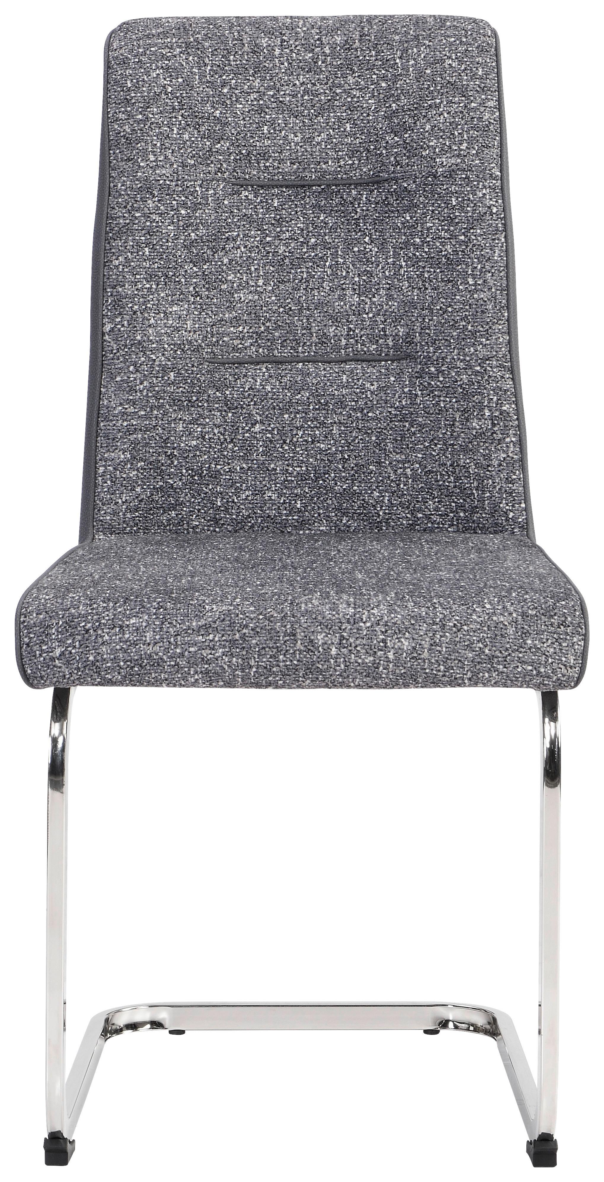 Schwingstuhl Astrid Giga-S - Grau/Nickelfarben, KONVENTIONELL, Textil/Metall (48/95/60cm)