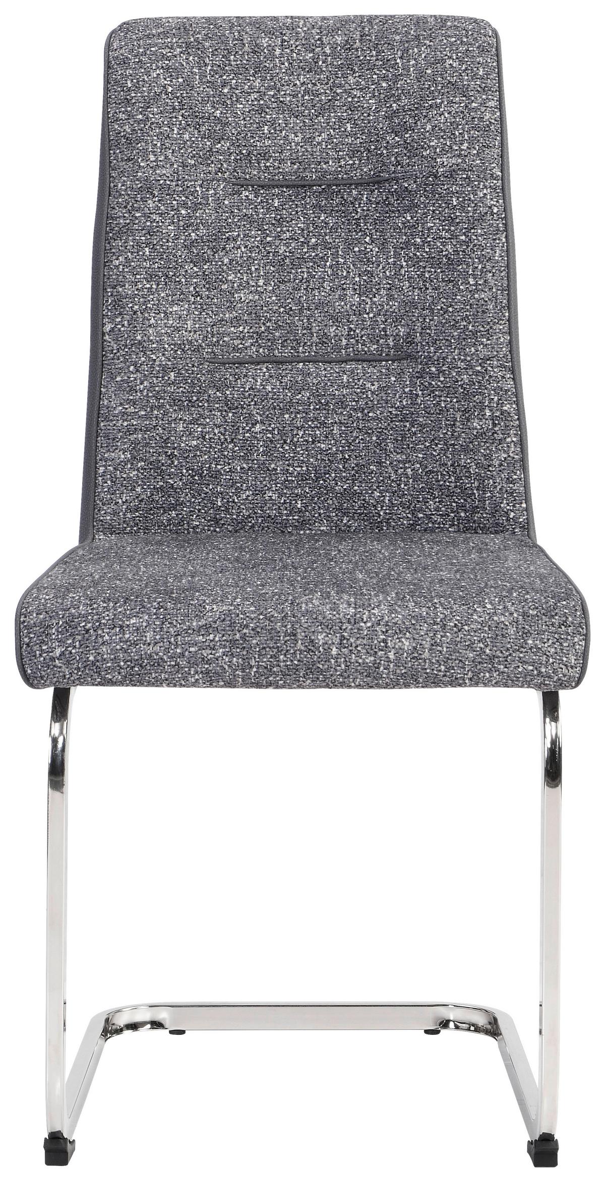 Schwingstuhl Astrid Giga-S - Grau/Nickelfarben, KONVENTIONELL, Textil/Metall (48/95/60cm)