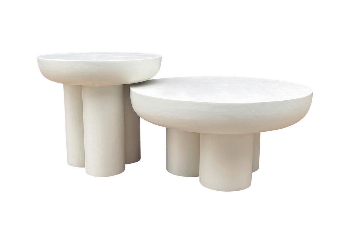 Beistelltisch Weiß B: 50 cm - Weiß, Design, Holzwerkstoff/Stein (50/50/47cm) - MID.YOU