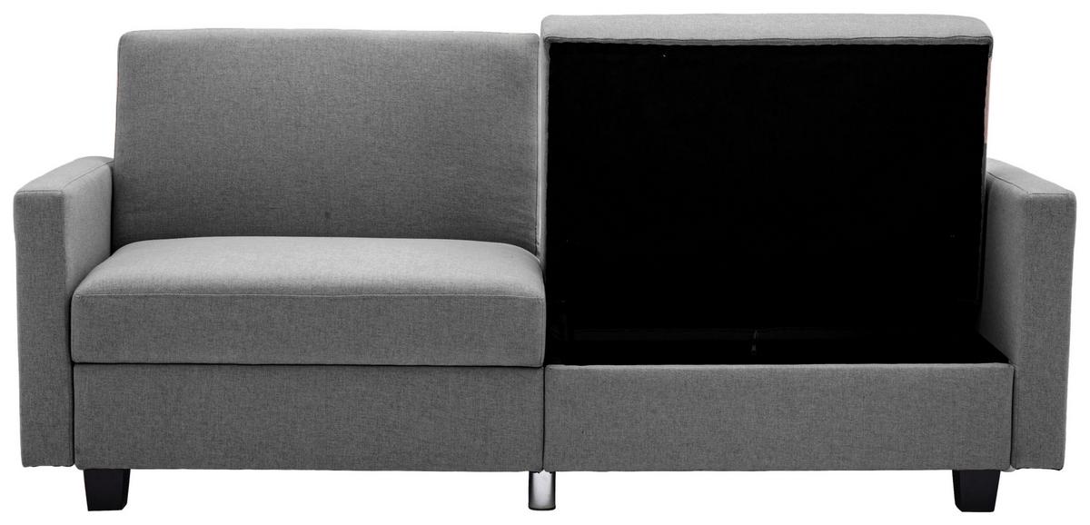 Schlafsofa Kipu Grau B: 192 cm - Schwarz/Grau, Basics, Textil (192/76/85cm) - P & B
