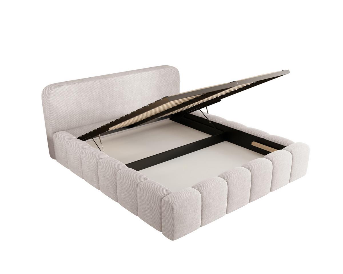 Polsterbett Deli 120 Beige LF: 120x200cm - Beige/Schwarz, MODERN, Textil/Metall (120/200cm) - MID.YOU